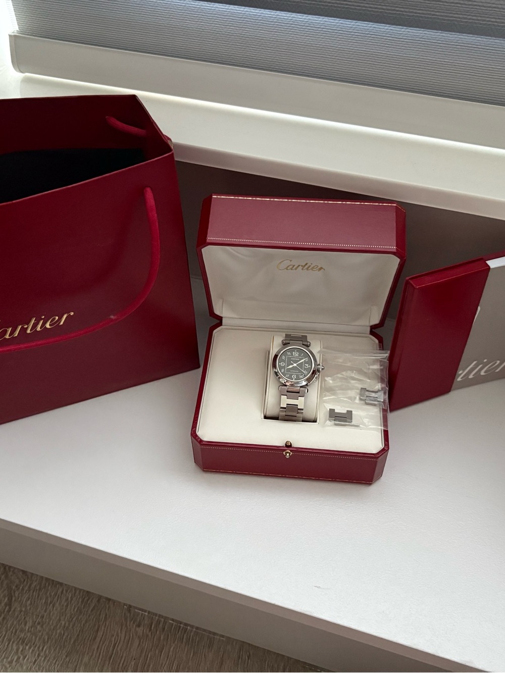 Cartier Stainless Steel Watch with Black Dial - Picture 4 of 8